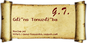 Güns Tonuzóba névjegykártya